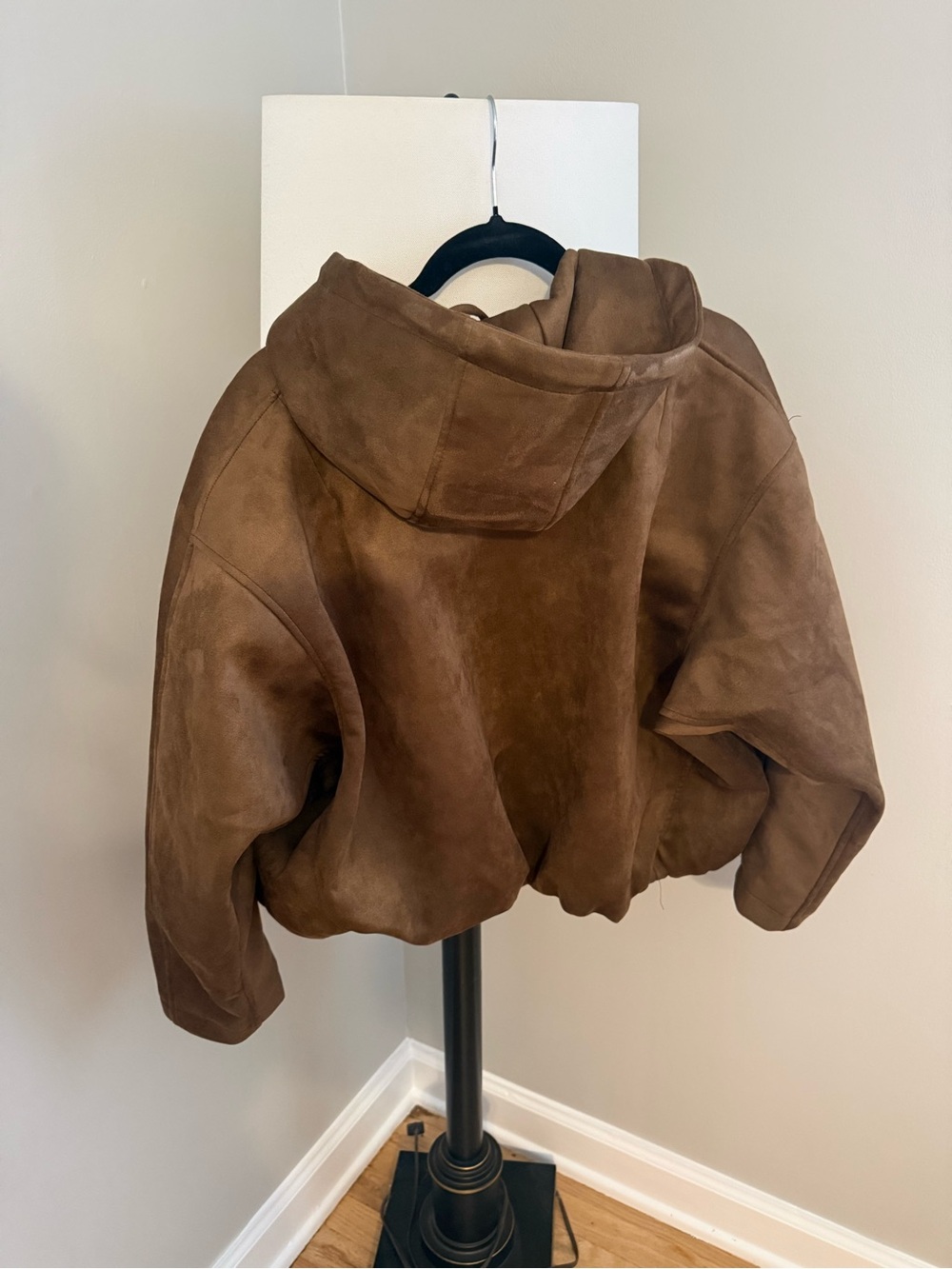 Brown Suede Bomber Jacket - Picture 4 of 8